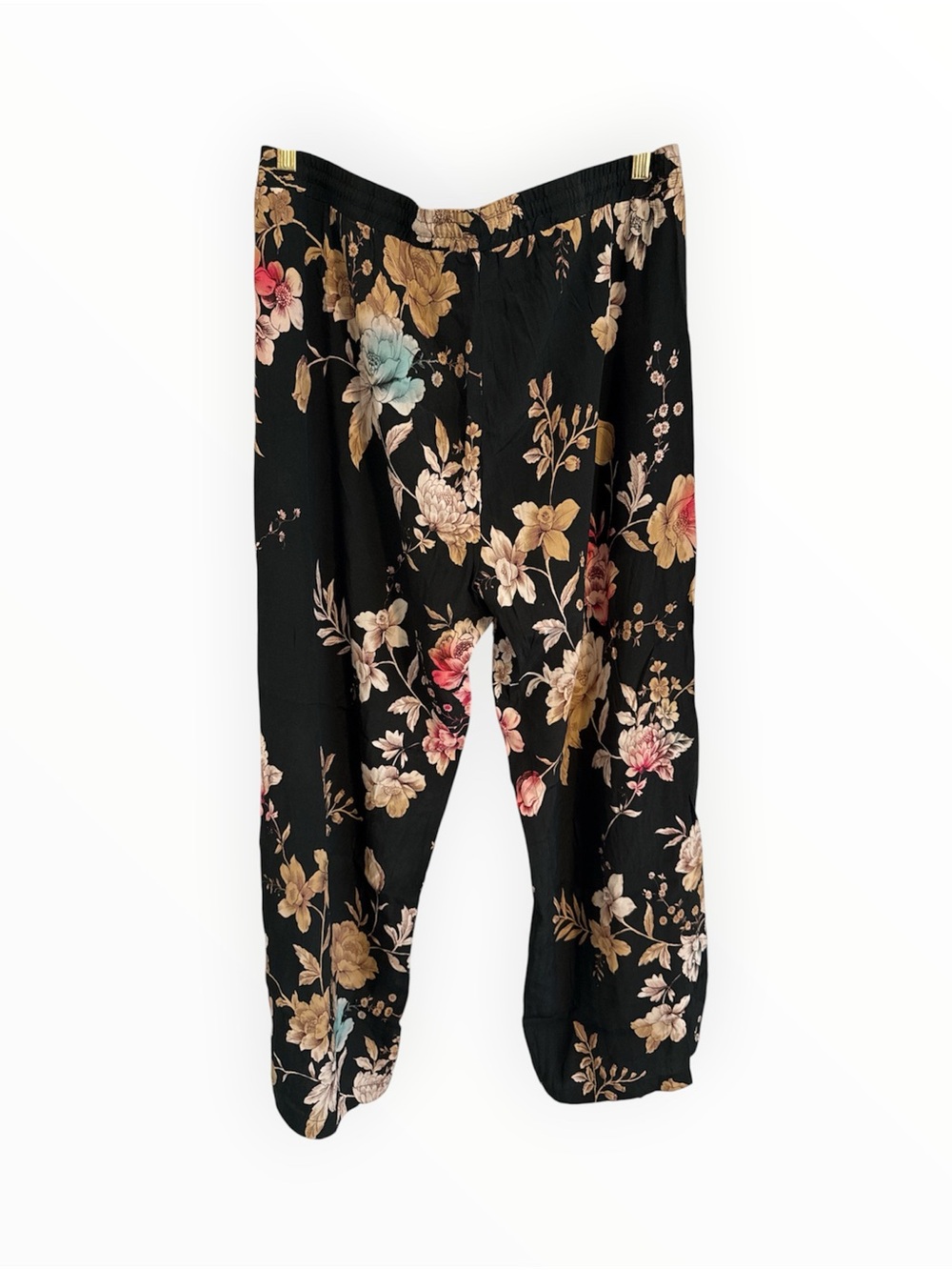 Johnny Was Black Floral 'Jade Collection' Label Pants Size XL